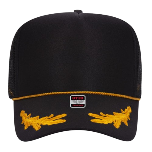 OTTO CAP 5 Panel High Crown Mesh Back Trucker Hat 39-165 Gold Leaf