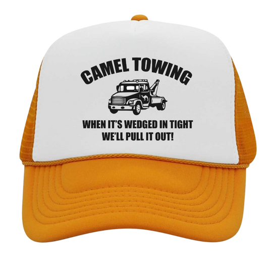 Camel Towing Trucker Hat Fully Adjustable Snapback